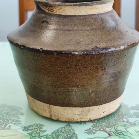 古玩陶瓷明，磁州窯茶葉末釉折肩罐拍賣，當(dāng)前價(jià)格299元