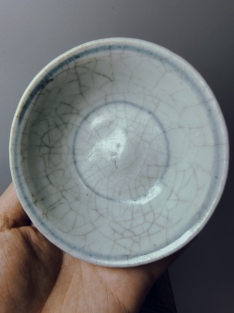 古玩陶瓷明代?青花藍圈碗,一只全品,另一只白送拍賣,當前價格388元