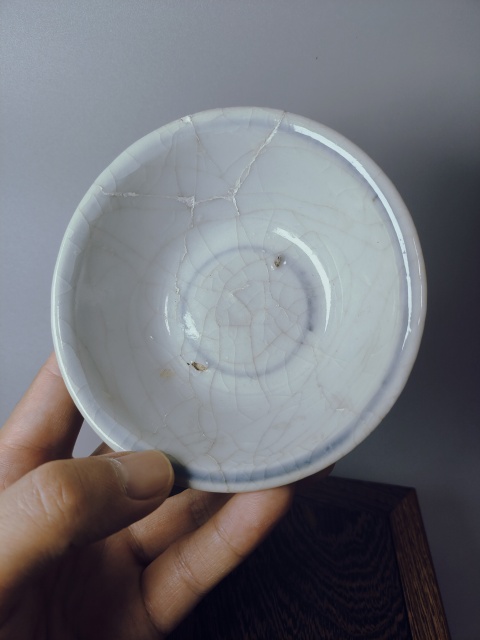 古玩陶瓷明代?青花藍圈碗,一只全品,另一只白送拍賣,當前價格388元