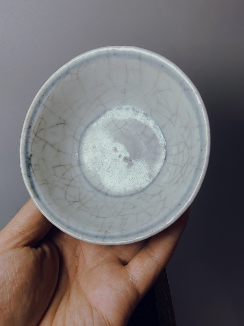 古玩陶瓷明代?青花藍圈碗,一只全品,另一只白送拍賣,當前價格388元