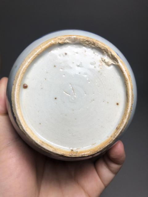 古玩陶瓷清乾隆,青花山水人物紋石榴尊拍賣,當前價格3600元