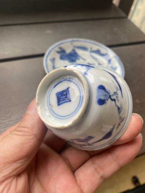 古玩陶瓷青花人物故事紋杯碟拍賣，當前價格3600元