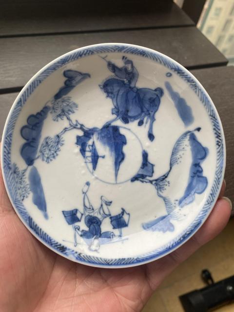 古玩陶瓷青花人物故事紋杯碟拍賣，當前價格3600元