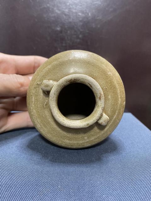 古玩陶瓷宋元龍泉青釉雙系罐拍賣,當前價格5500元