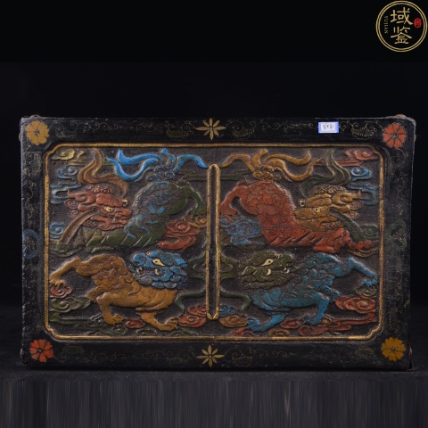 古玩雜項晚清金獅提盒拍賣,當前價格3999元