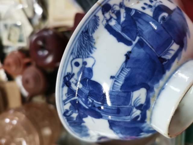 古玩陶瓷清代青花三星高照撇口碗拍賣,當前價格300元