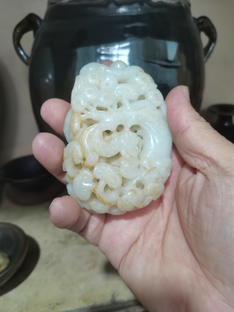 古玩玉器玉佩,和田白玉。和田玉手把件太漂亮了,搖錢樹人物搖錢樹拍賣,當前價格13999元