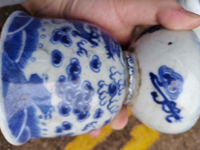 古玩陶瓷清代青花燭臺拍賣,當前價格3200元