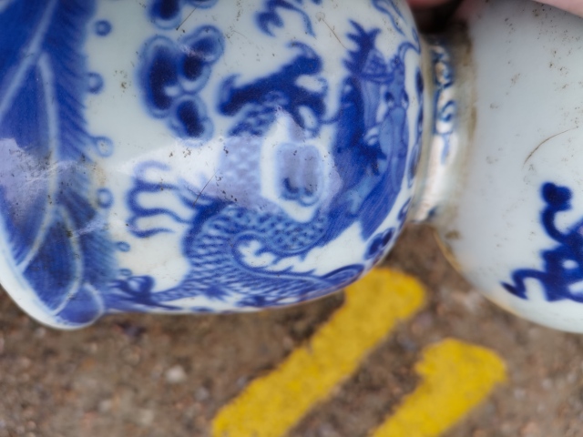 古玩陶瓷清代青花燭臺拍賣,當前價格3200元