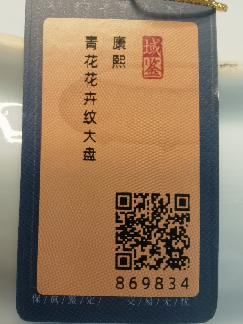 古玩陶瓷康熙青花如意花卉紋折沿大盤拍賣,當前價格9800元