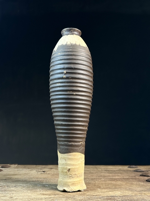 古玩陶瓷磁州窯褐釉弦紋梅瓶拍賣,當前價格6500元