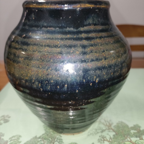 古玩陶瓷明,磁州窯窯變鐵銹釉罐拍賣,當前價格108元