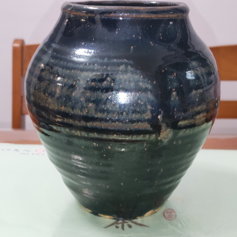 古玩陶瓷明,磁州窯窯變鐵銹釉罐拍賣,當前價格108元