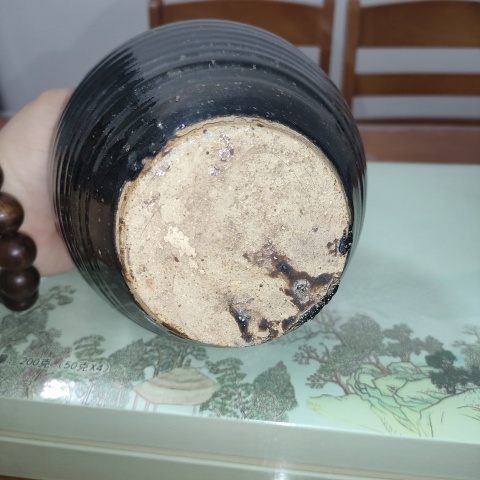 古玩陶瓷明,磁州窯窯變鐵銹釉罐拍賣,當前價格108元