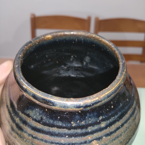古玩陶瓷明,磁州窯窯變鐵銹釉罐拍賣,當前價格108元