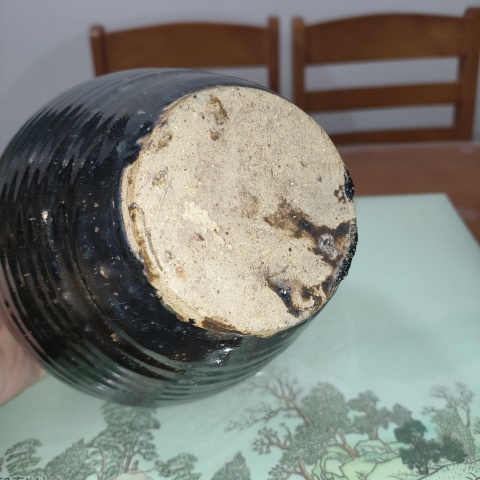 古玩陶瓷明,磁州窯窯變鐵銹釉罐拍賣,當前價格108元