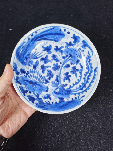古玩陶瓷青花鳳穿牡丹圖盤拍賣，當前價格5500元