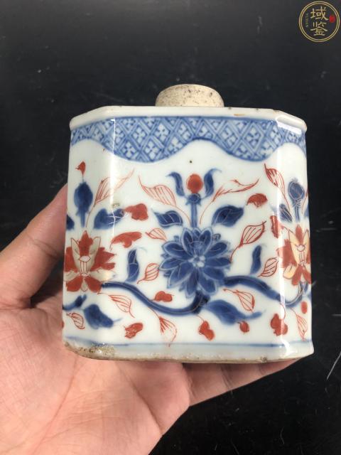 古玩陶瓷康熙官窯圖案青花描金纏枝蓮紋茶葉罐拍賣,當前價格2000元