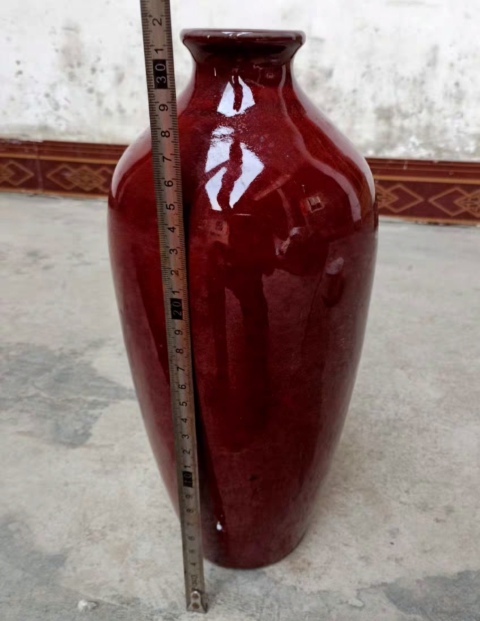 古玩陶瓷紅釉大瓶拍賣,當前價格999元