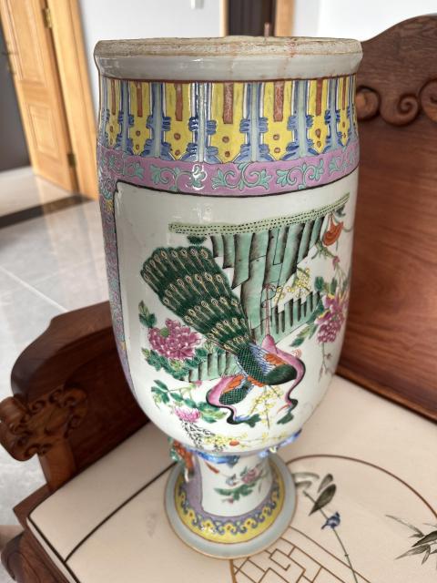 古玩陶瓷花鳥紋粉彩瓶拍賣,當前價格15800元