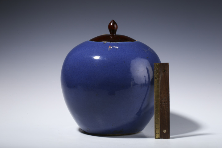 古玩陶瓷清中乾隆·灑藍(lán)釉西瓜罐拍賣,當(dāng)前價(jià)格12000元
