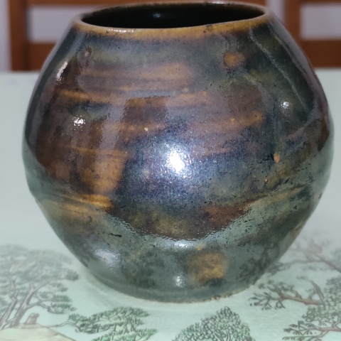 古玩陶瓷明代,磁州窯紫金釉雞心罐拍賣,當前價格360元