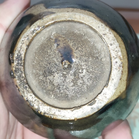 古玩陶瓷明代,磁州窯紫金釉雞心罐拍賣,當前價格360元
