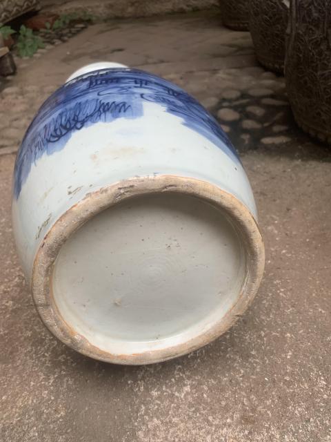 古玩陶瓷青花亭臺山水雙耳瓶拍賣，當前價格1800元