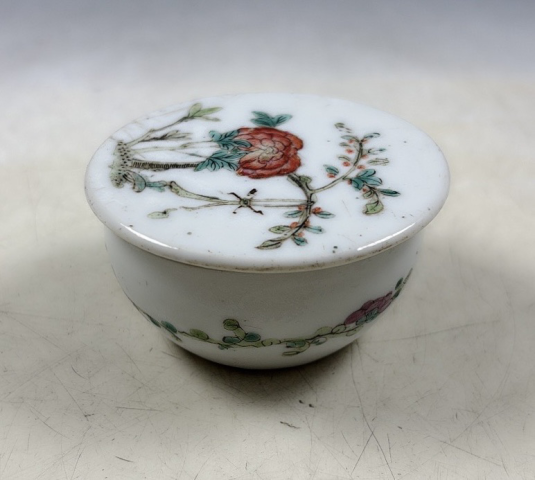 古玩陶瓷【清晚】粉彩花卉紋蓋盒【傳世佳品】拍賣,當前價格4200元