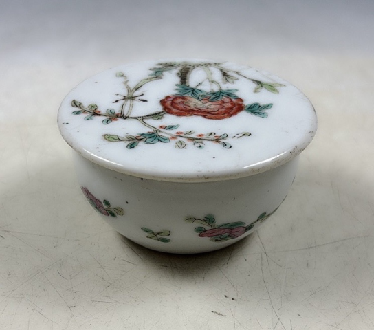 古玩陶瓷【清晚】粉彩花卉紋蓋盒【傳世佳品】拍賣,當前價格4200元