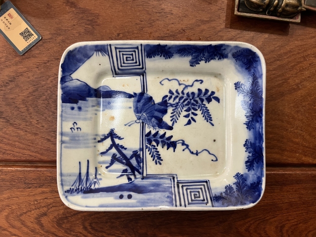 古玩陶瓷清代青花盤拍賣,當前價格650元
