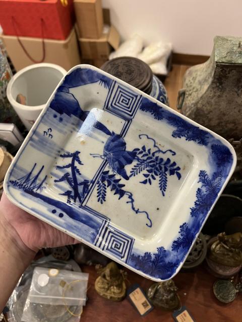 古玩陶瓷清代青花盤拍賣,當前價格650元