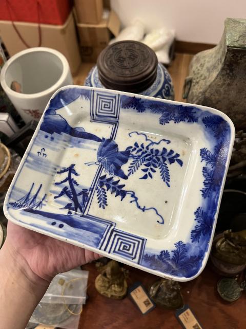 古玩陶瓷清代青花盤拍賣,當前價格650元