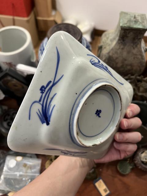 古玩陶瓷清代青花盤拍賣,當前價格650元