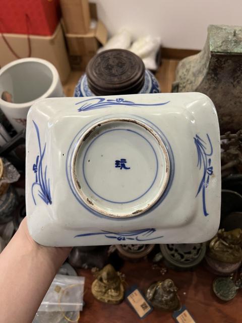 古玩陶瓷清代青花盤拍賣,當前價格650元