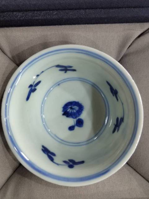 古玩陶瓷清康熙花卉紋青花杯一對拍賣,當前價格2288元