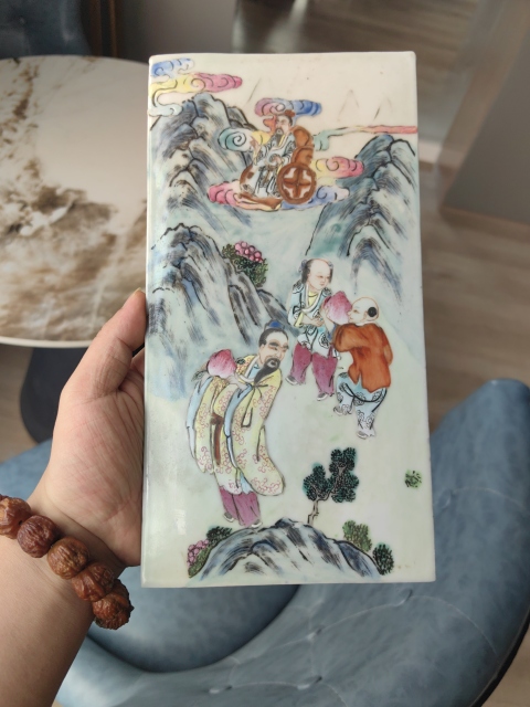 古玩陶瓷乾嘉粉彩群仙祝壽故事瓷板拍賣,當(dāng)前價(jià)格8888元