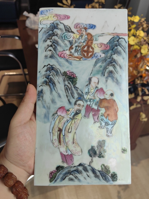 古玩陶瓷乾嘉粉彩群仙祝壽故事瓷板拍賣,當(dāng)前價(jià)格8888元