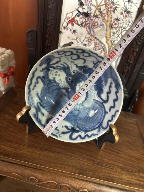 古玩陶瓷康熙青花過墻龍紋碗拍賣,當前價格3280元