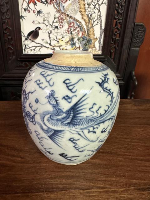 古玩陶瓷雍正青花淡描雙鳳紋蓋罐拍賣，當(dāng)前價格3600元