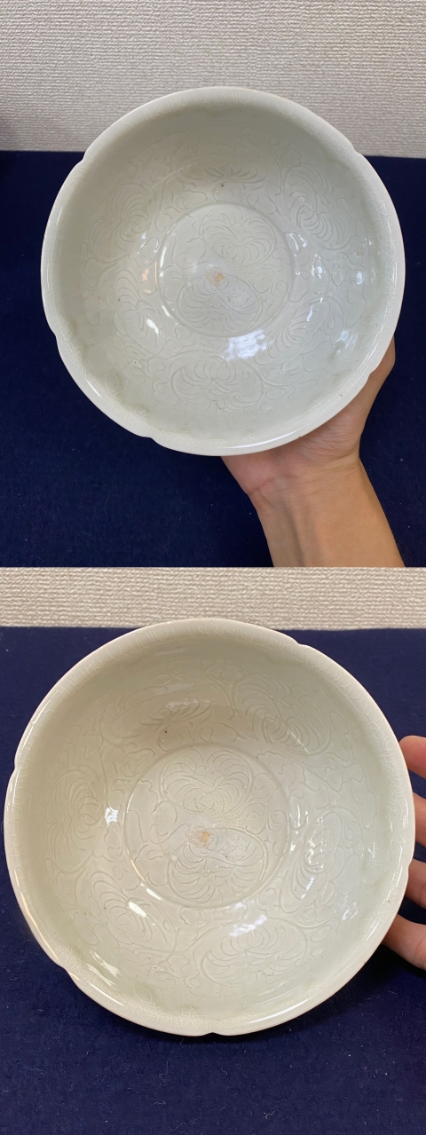 古玩陶瓷北宋湖田窯影青高足碗拍賣,當前價格28000元