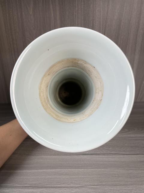 古玩陶瓷清晚期 甜白釉暗刻饕餮紋大花觚拍賣,當前價格8600元