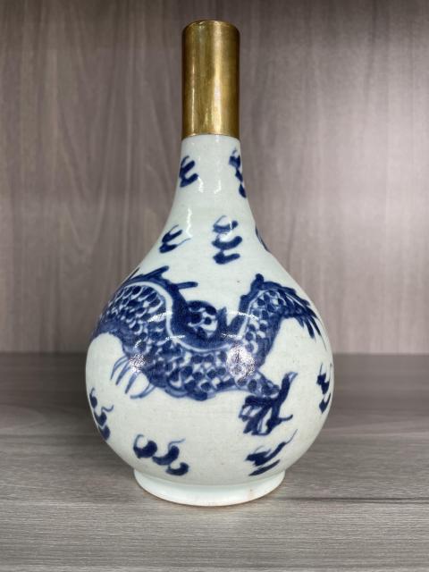 古玩陶瓷清雍正 精品青花云龍紋膽瓶拍賣，當前價格3500元