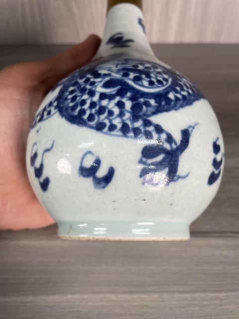 古玩陶瓷清雍正 精品青花云龍紋膽瓶拍賣，當前價格3500元