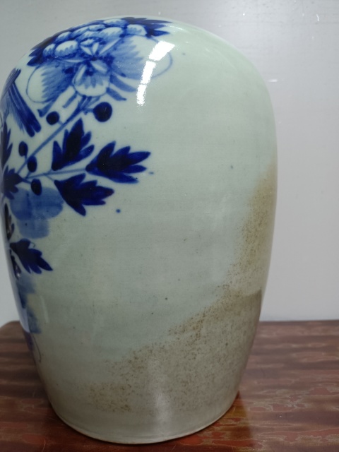 古玩陶瓷花鳥紋豆青釉青花冬瓜罐拍賣,當前價格1688元