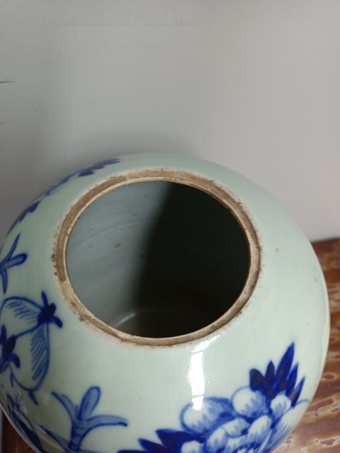 古玩陶瓷花鳥紋豆青釉青花冬瓜罐拍賣,當前價格1688元