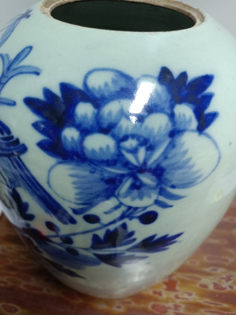 古玩陶瓷花鳥紋豆青釉青花冬瓜罐拍賣,當前價格1688元