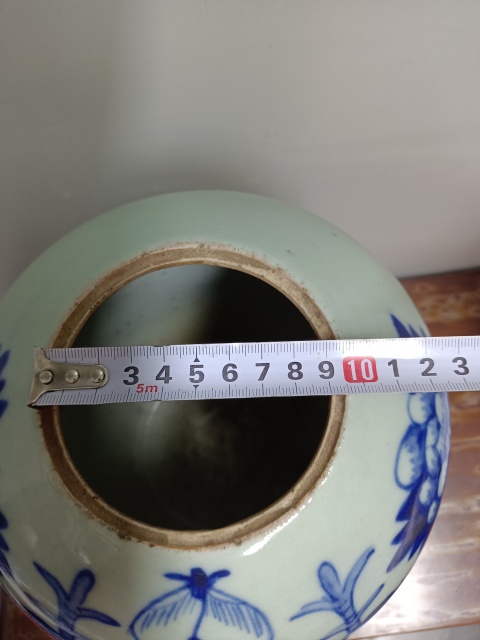 古玩陶瓷花鳥紋豆青釉青花冬瓜罐拍賣,當前價格1688元