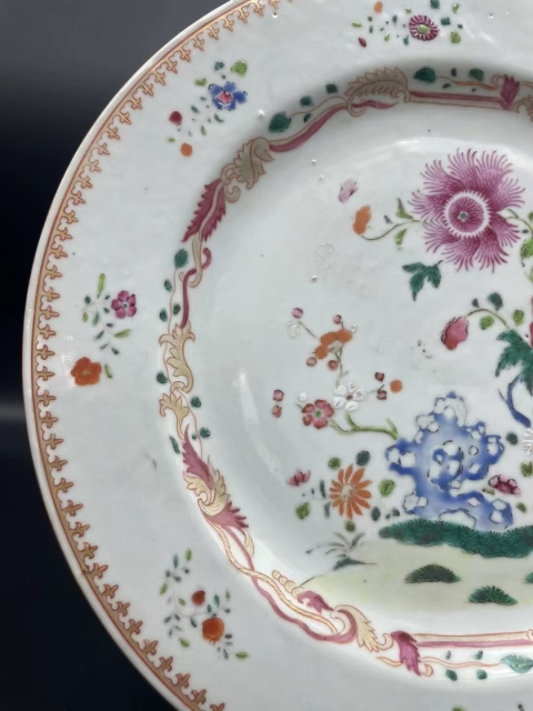 古玩陶瓷雍正全美品粉彩花卉盤拍賣,當前價格4500元