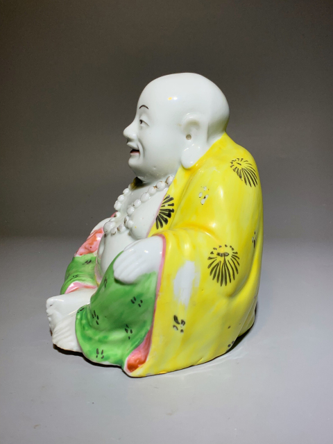 古玩陶瓷（民國精品）五彩彌勒佛塑像拍賣，當前價格4888元
